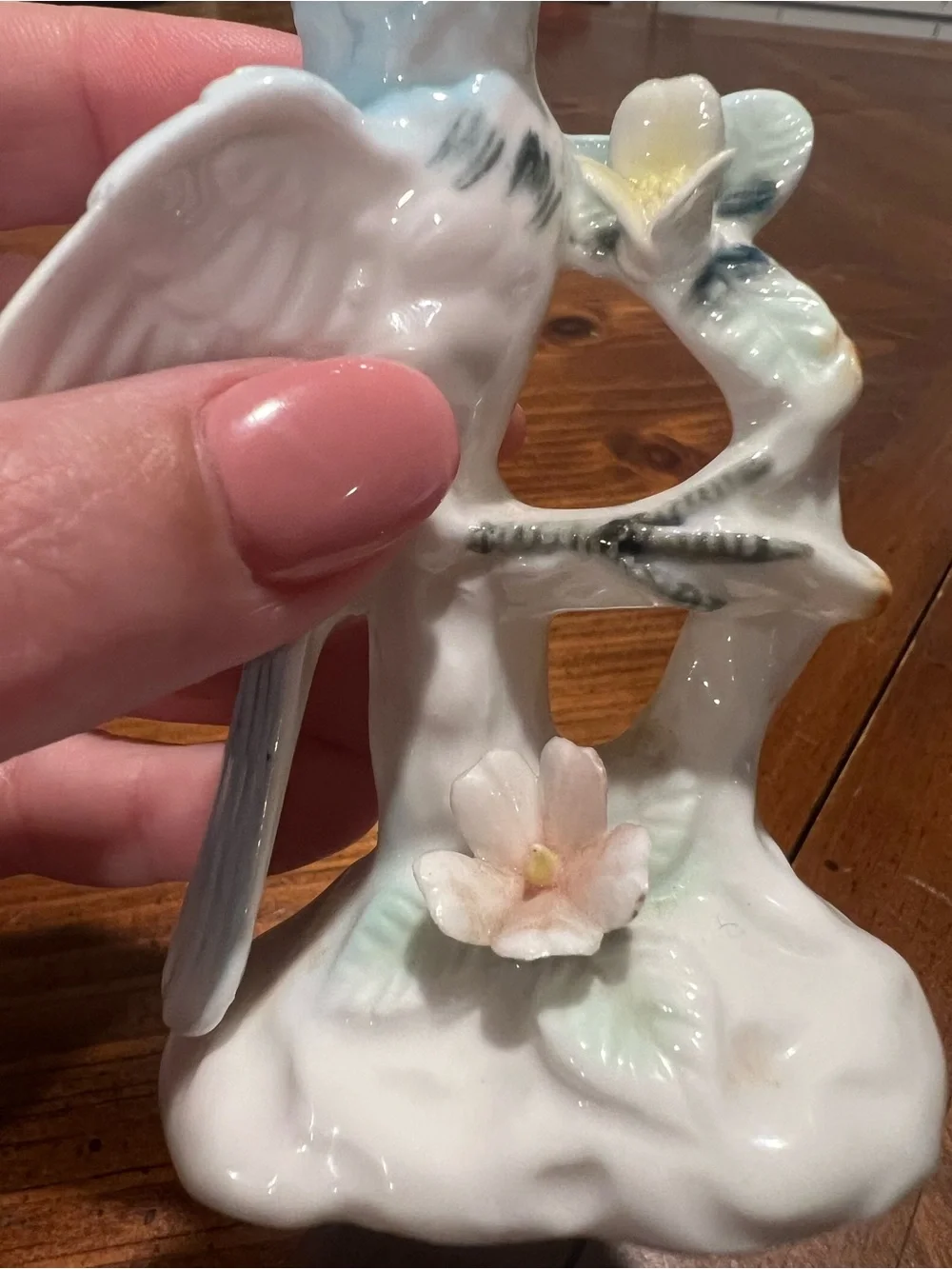 Vtg Ardalt Lenwile Bluebird Bird Figurine Verithin Porcelain Small Japan Flower